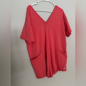 Jax + Lennon Womens V Neck Shirt Double Pockets Short Sleeve Size M Canada NWT